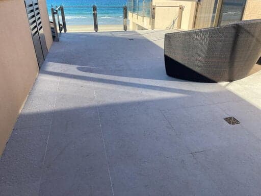 Marble floor ground flat, with an even matte surface across the whole area