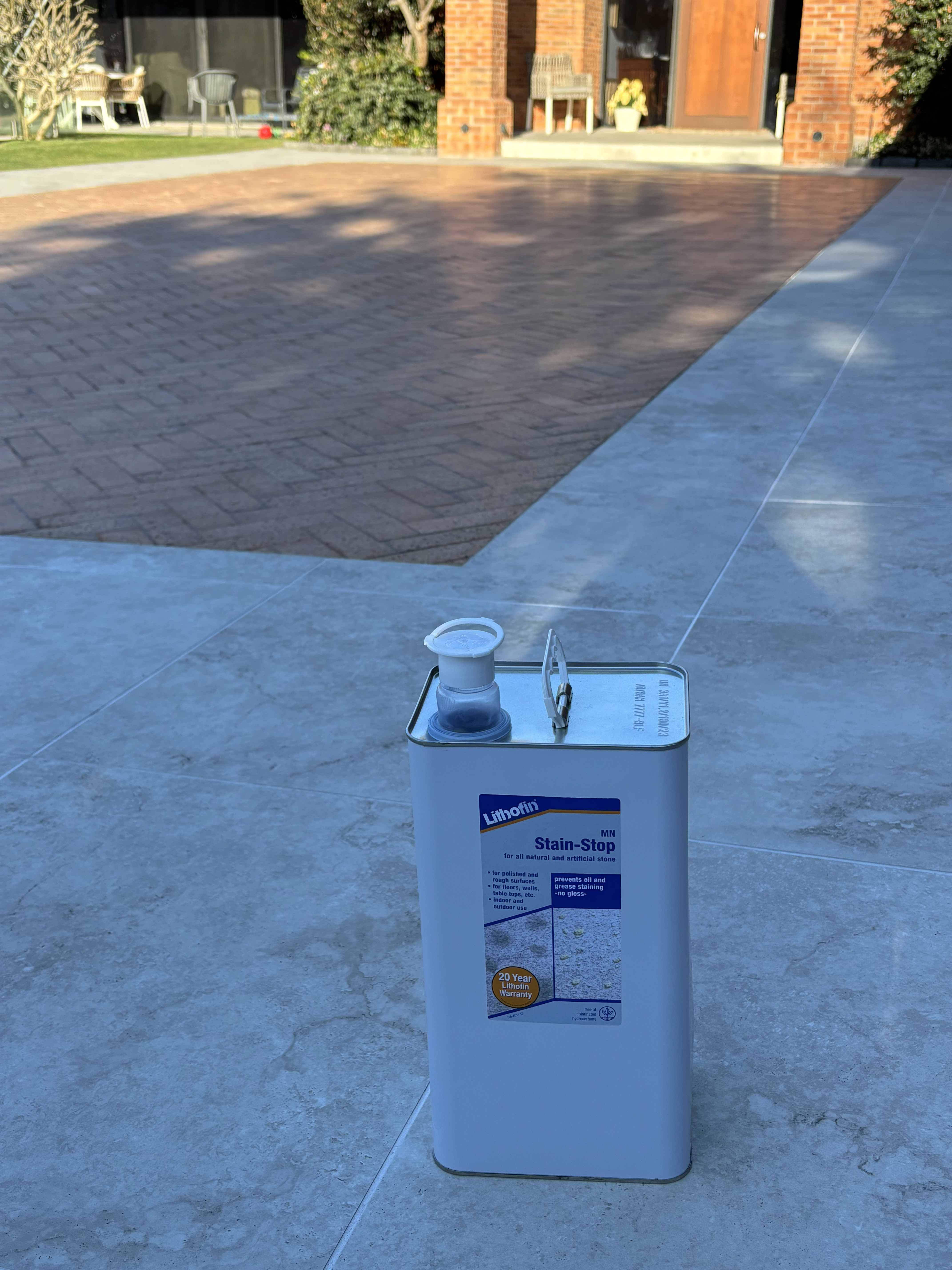 Water beading on sealed stone