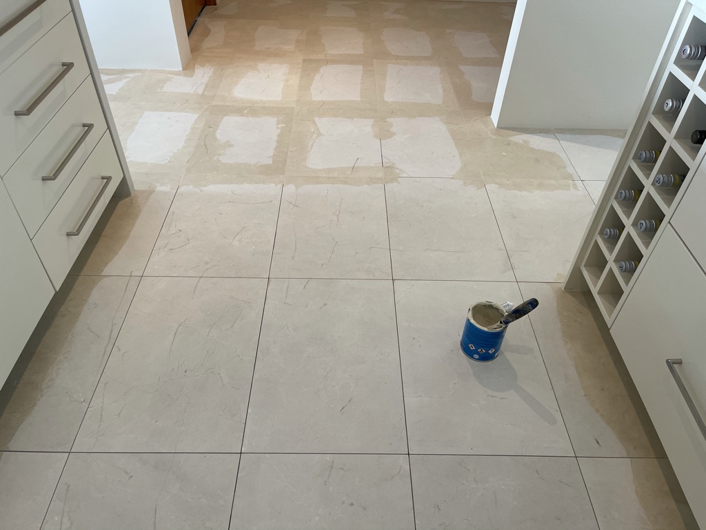 Epoxy application in progress